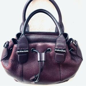 MACKAGE Maroon Pebbled Leather Satchel Bag